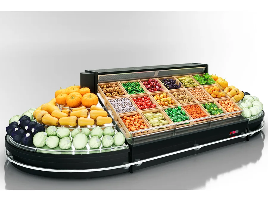 Îlot de fruits et légumes avec cagettes Évron