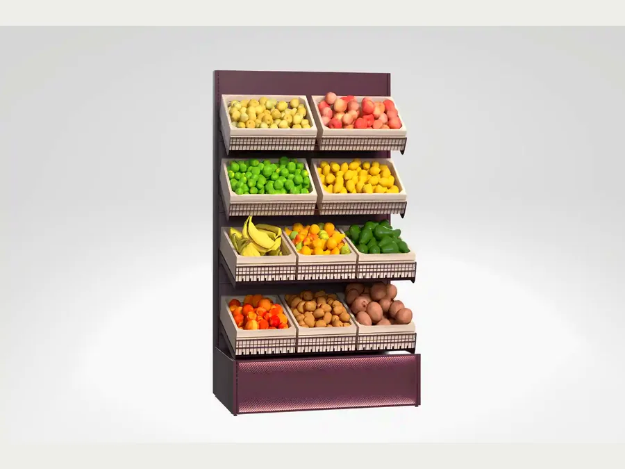 Présentoir à cagettes pour fruits et légumes neutre Évron